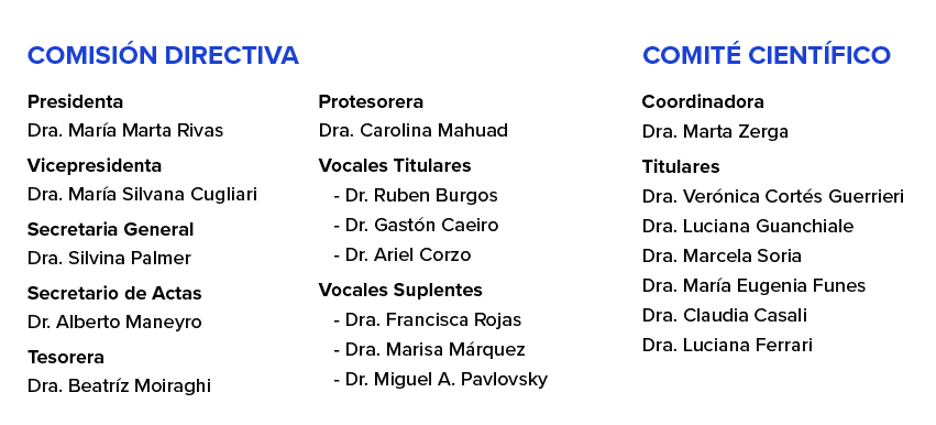 Autoridades – Comisión Directiva y Comité Científico